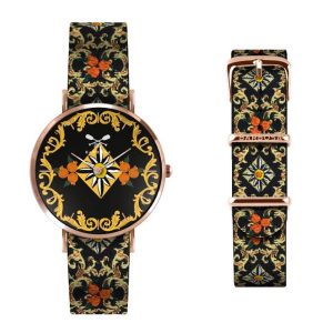 Orologio Barbosa melograno donna diametro 28 mm cinturino Jacquard stampa melograno