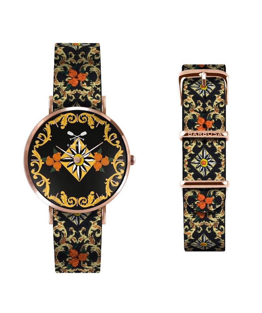 Orologio Barbosa jacquard melograno