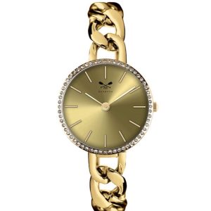 Orologio Barbosa da donna maglia groumette colore oro cassa zirconi bianchi